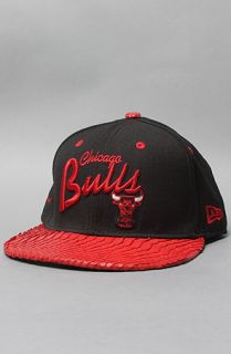 Menaud Sportswear The Chicago Bulls Snakeskin Snapback Hat in Black Red