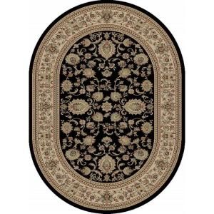 Tayse Rugs Sensation Black 5 ft. 3 in. x 7 ft. 3 in. Oval Traditional Area Rug 4723  Black  5x8 Oval
