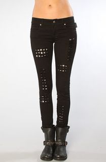 Tripp NYC  jean low rise Ripped & Studded  black –