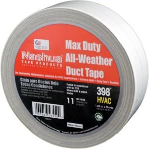 Nashua Tape 398 Max Duty 1 7/8 in. x 60 yds. All Weather White Duct Tape 3981020400