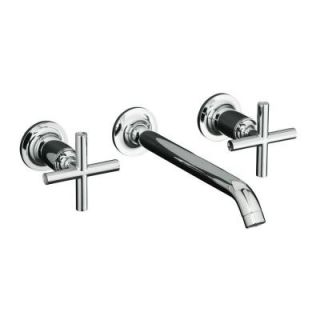 KOHLER Purist 2 Handle Wall Mount Mid Arc Bathroom Faucet Trim Only in Polished Chrome K T14415 3 CP