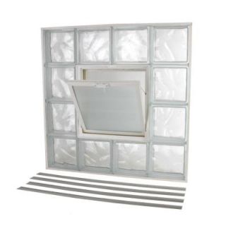 TAFCO WINDOWS NailUp2 32 in. x 32 in. Wave Pattern Glass Block Window with Vent NU2 3232