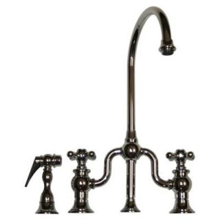Whitehaus 2 Handle Side Sprayer Kitchen Faucet in Polished Chrome WHTTSCR3 9773SPR POCH