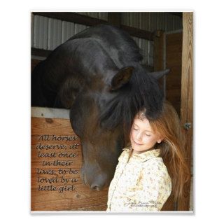 Friesian Stallion Mintse and Little Girl Photo Art