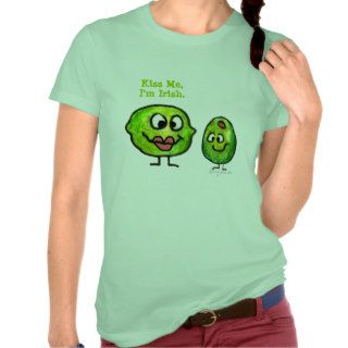 Funny Cute Cartoon Olive and Lime St Patricks Tee