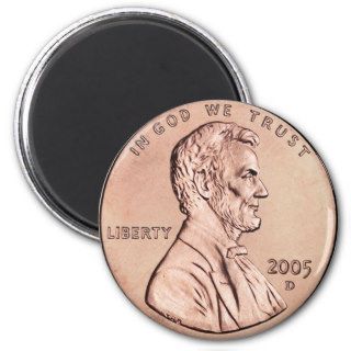 2005 Lincoln Memorial 1 cent copper coin money Fridge Magnet