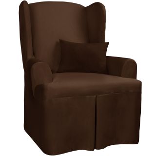 Canvas 1 pc. Wing Chair Slipcover, Chocolate (Brown)