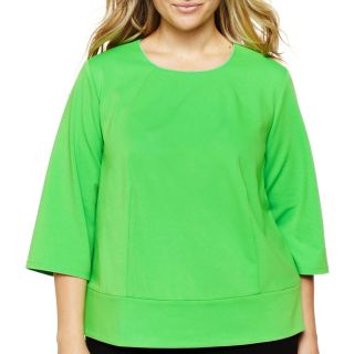 LIZ CLAIBORNE Ponte Tunic   Plus, Green