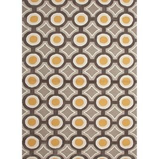 Hand tufted Contemporary Geometric Pattern Yellow Rug (5 X 76)