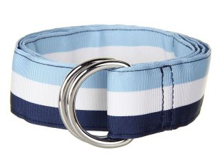 Vineyard Vines Traveler Stripe Grosgrain Ribbon D Ring Belt Mens Belts (Blue)