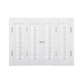  Home Faux Wood Traditional Shutter 4 Panels, White
