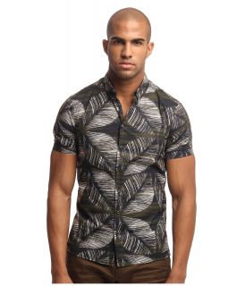 DSQUARED2 Printed Poplin Idraulic S/S Button Up Mens Short Sleeve Button Up (Multi)