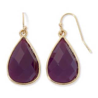 LIZ CLAIBORNE Faceted Purple Stone Teardrop Earrings