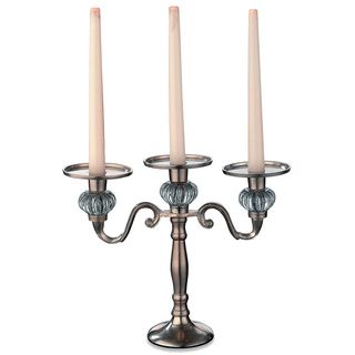 10 inch Pewter Three Flame Candelabra