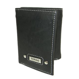Torino Cowhide Leather White stitched Tri fold Wallet