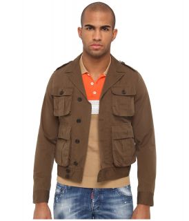 DSQUARED2 Military Chic Bomber Mens Coat (Brown)