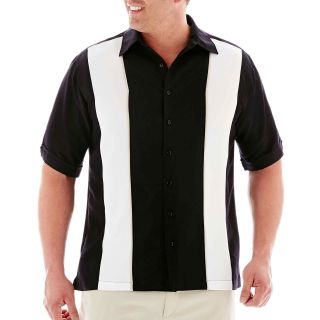 The Havanera Co. Short Sleeve Woven Shirt Big and Tall, Anthracite, Mens