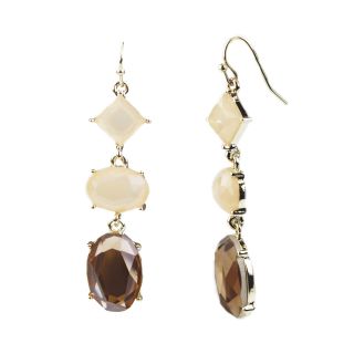 MIXIT Mixit Peach and Gold Tone Linear Earrings, Orange