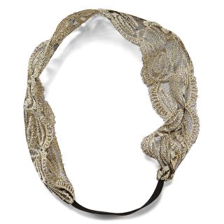 Carole Floral Fishnet Thread Head Wrap, Yellow, Womens