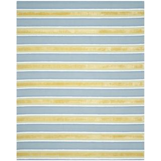 Isaac Mizrahi By Safavieh Beach Stripe Yellow/ Blue Wool Rug (8 X 10)