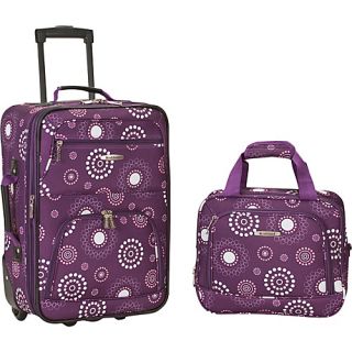 Rio 2 Piece Carry On Luggage Set Purple Pearl   Rockland Luggag