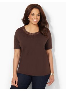 Catherines Plus Size Cirque Tee   Womens Size 0X, Coffee Bean