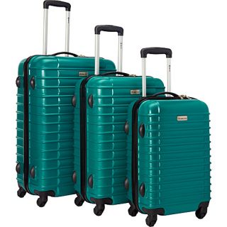 Light Weight Polycarbonate 3 Pc Luggage Set On Swivel Wheels Gre