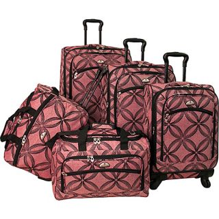 Clover Metallic 5 Piece Spinner Set Pink   American Flyer Luggage