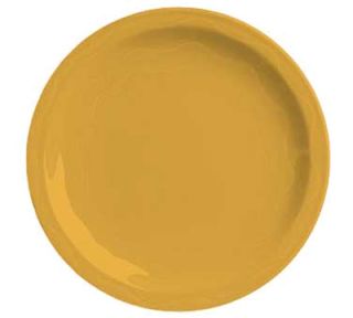Syracuse China Plate w/ Cantina Carved Pattern & Shape, Flint Body, 11.37 in, Saffron