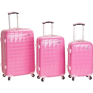 3 Piece Celebrity Hardside Spinner Set Pink   Rockland Luggage