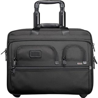 Alpha Deluxe Wheeled Brief with Laptop Case Black   Tumi Wheeled Business C