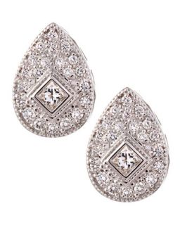 White Gold Teardrop Diamond Earrings