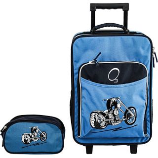O3 Kids Luggage and Toiletry Bag Set   Blue Motorcycle Blue Motorcycle  
