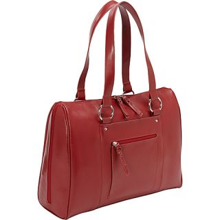 FC Basics Leather Laptop Tote Red   FranklinCoveyBusiness