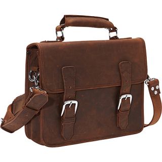 Cowhide Leather Messenger Laptop Bag Vintage Brown   Vagabond