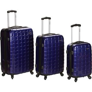 3 Piece Celebrity Hardside Spinner Set Purple   Rockland Luggag