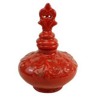 Fleur De Lis Ceramic Bottle   Red by Drew De Rose