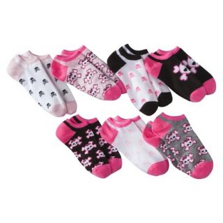 Xhilaration Girls 7pk Low Cut Skull Socks   Assorted 3 10