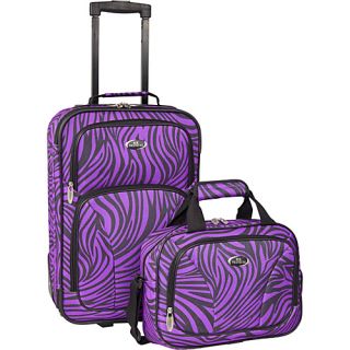 Fashion Zebra 2 Piece Carry On Luggage Set Purple Zebra   U.S. Tra