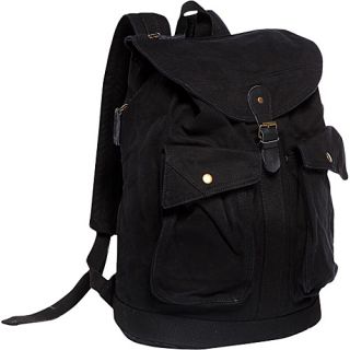 Classic Style Canvas Backpack Black   Vagabond Traveler Travel