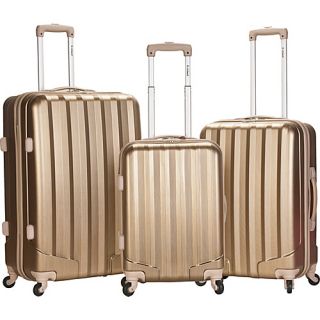 Metallic 3 Piece Hardside Spinner Set Bronze   Rockland Luggage