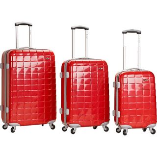 3 Piece Celebrity Hardside Spinner Set Red   Rockland Luggage H