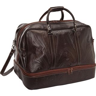 23 Leather Weekender Brown   Ropin West Luggage Totes and Satchels