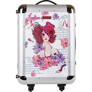 Priscilla Aluminum 21 Rolling Carry On Spinner Sunny White   Nicole
