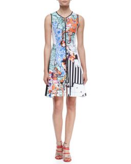 Floral Silhouettes Sleeveless Dress   Clover Canyon