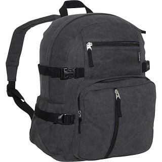 Cotton Canvas Medium Backpack   Charcoal