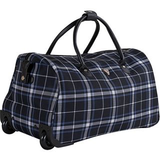Soho 21 Rolling Satchel Black Plaid   CalPak Small Rolling Luggage