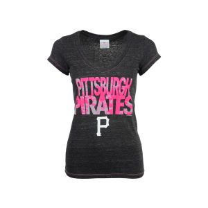 Pittsburgh Pirates 5th & Ocean MLB Womens Pink Flock T Shirt