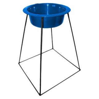 Platinum Pets Pyramid Single Feeder with One Stainless Steel Wide Rimmed Bowl  
