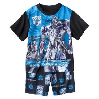 Transformers Boys 2 Piece Short Sleeve and Short Pajama Set   Blue M